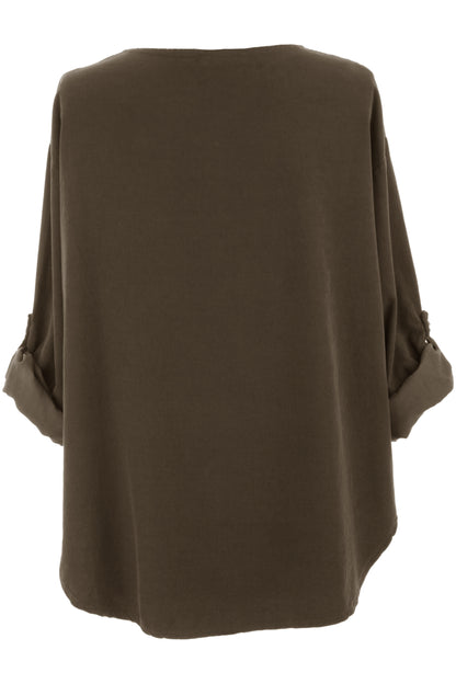 Button Detail Layer Corduroy Top