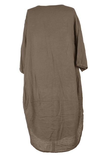 2 Pocket Cocoon Linen Midi