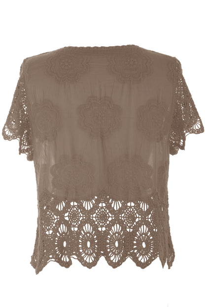 Crochet Trim Cotton Top