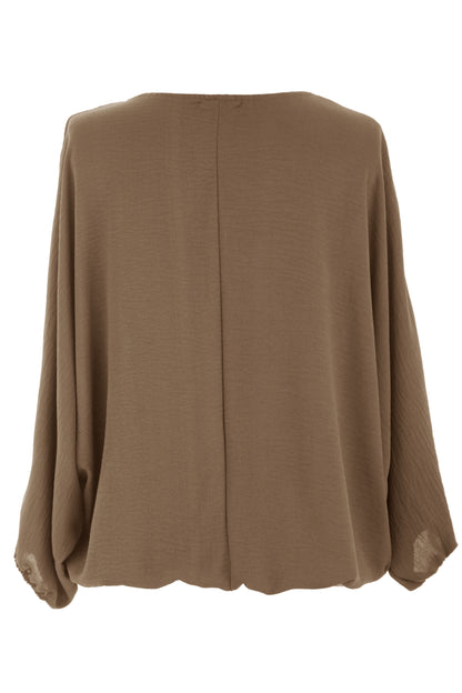 Puffball Hem Necklace Top