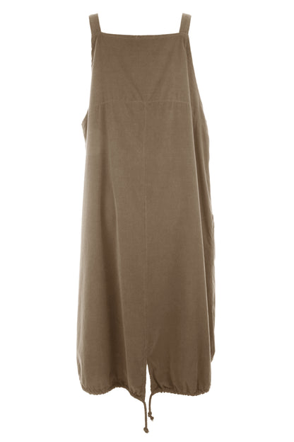 Corduroy Pinafore Midi Dress