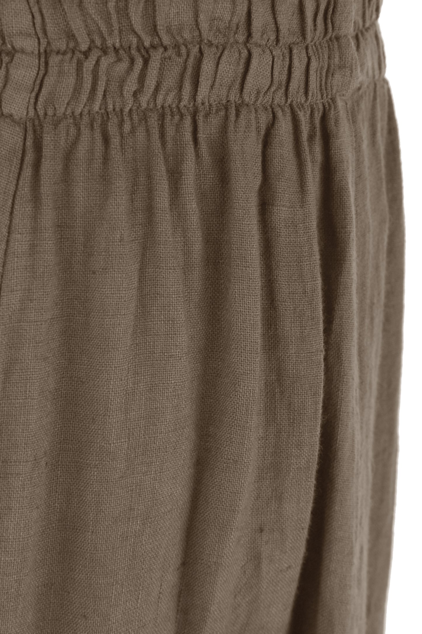 2 Slit Pocket Barrel Leg Linen Trouser