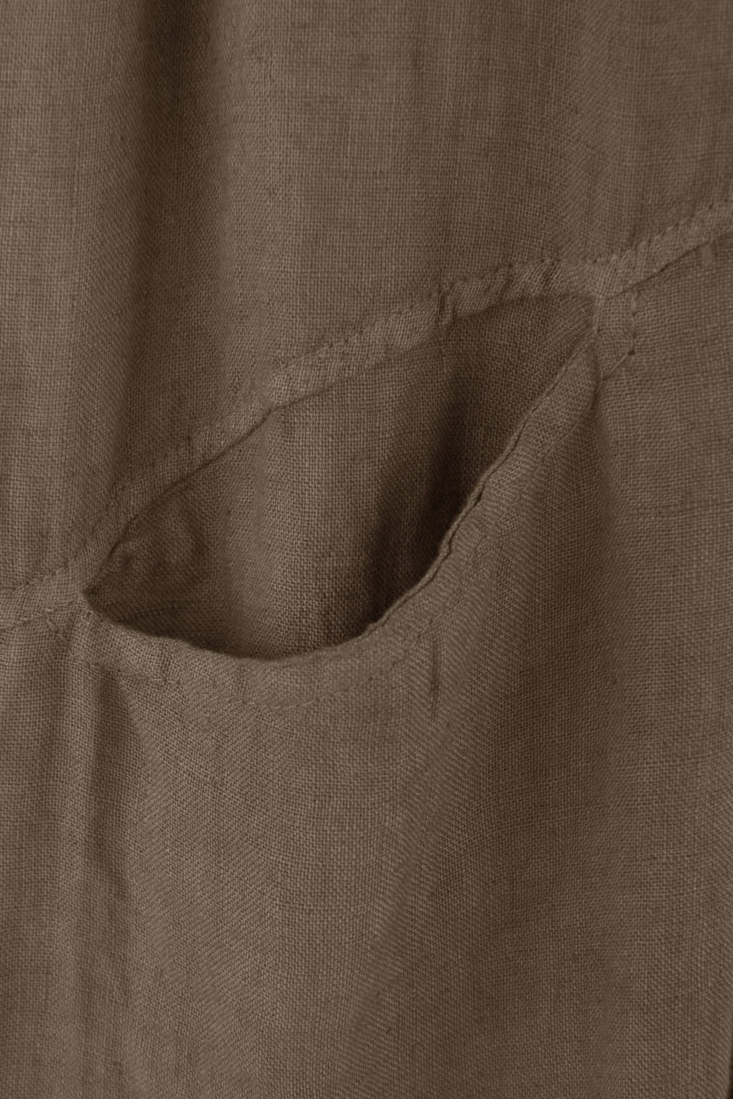 2 Slit Pocket Barrel Leg Linen Trouser