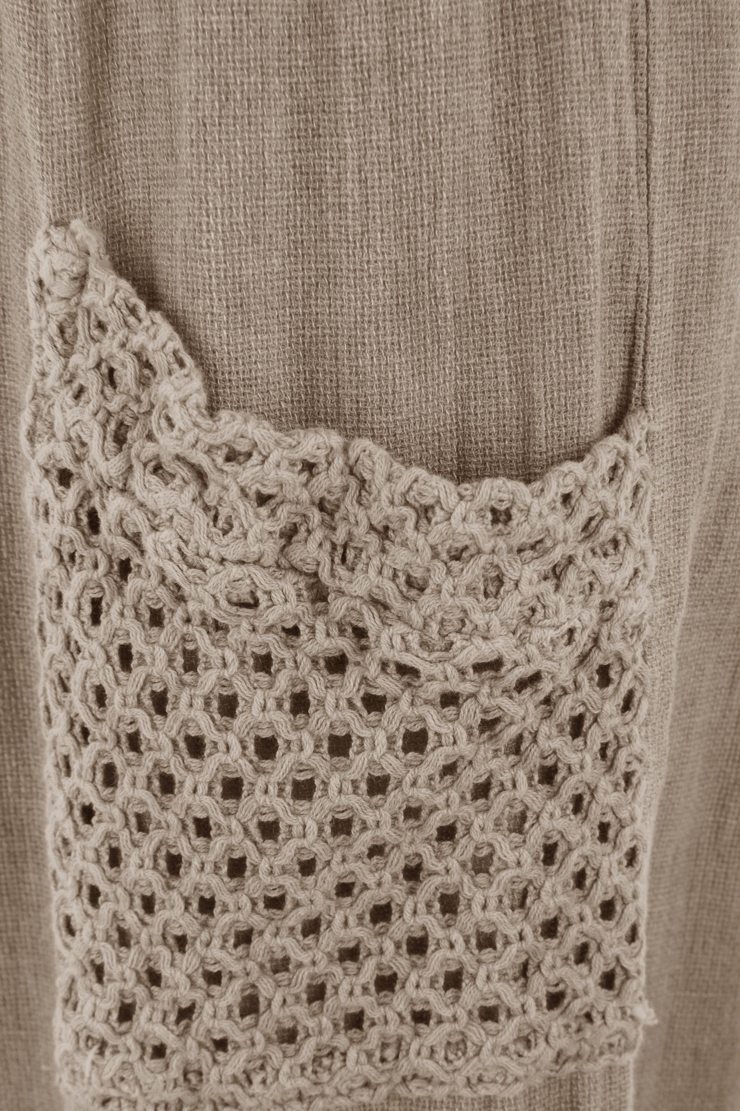 2 Crochet Pocket Barrel Leg Teabag Trouser