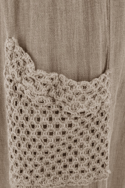 2 Crochet Pocket Barrel Leg Teabag Trouser