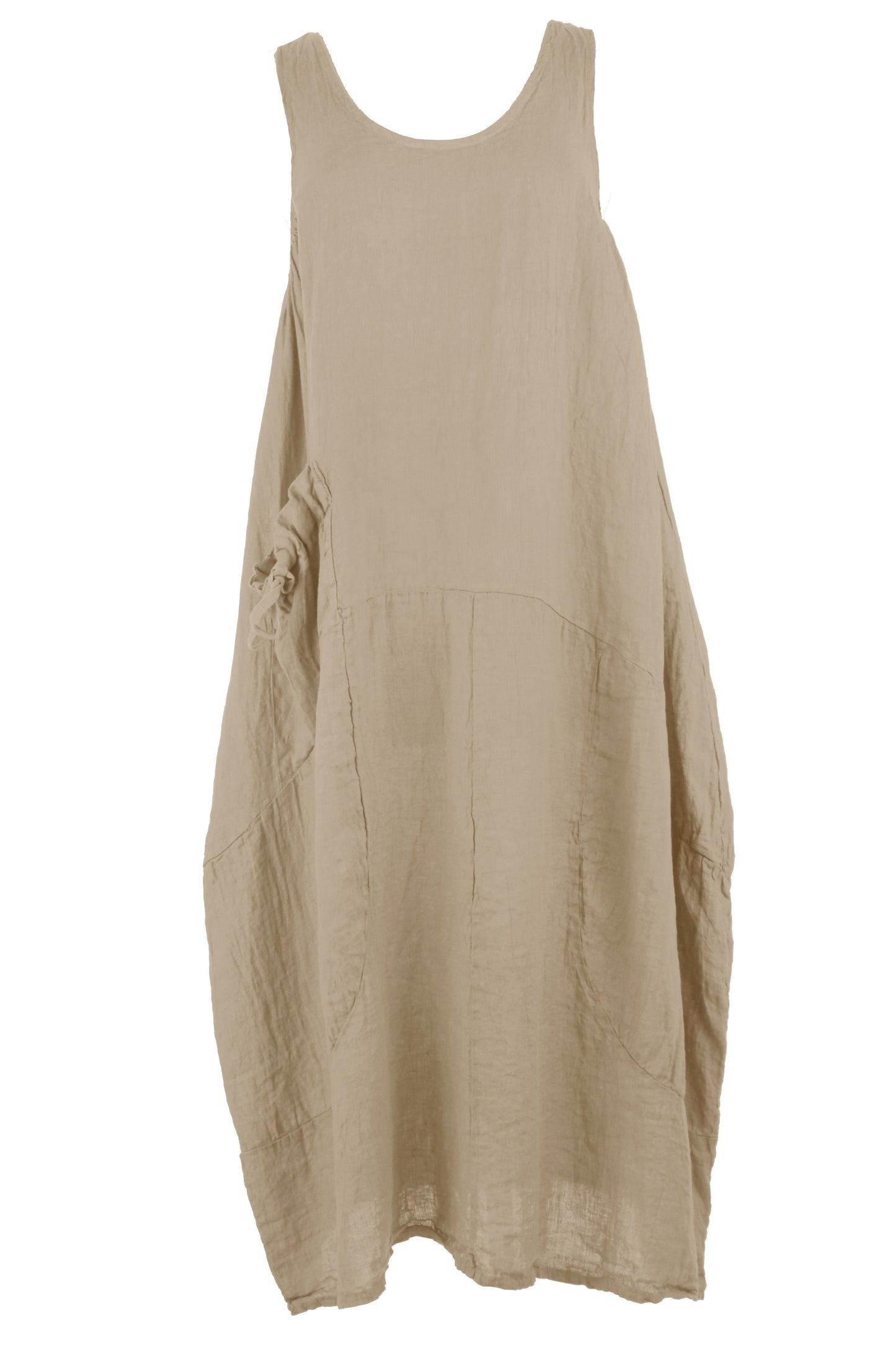 Sleeveless Pocket Linen Dress