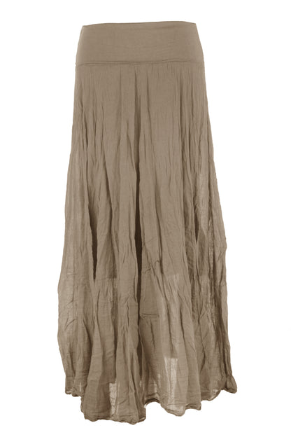 Cotton Panel Midi Skirt