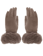 Load image into Gallery viewer, Faux Fur Cuff Suede Gloves
