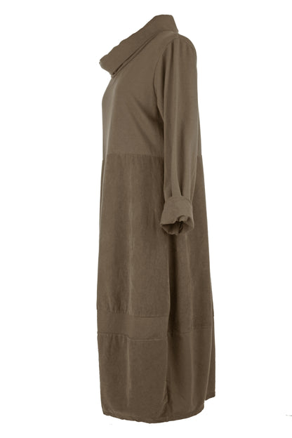 Cowl Corduroy Panel Midi