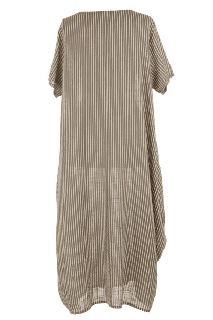 Stripe 2 Pocket Tulip Midi