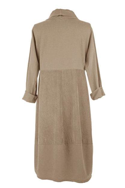 Cowl Corduroy Panel Midi
