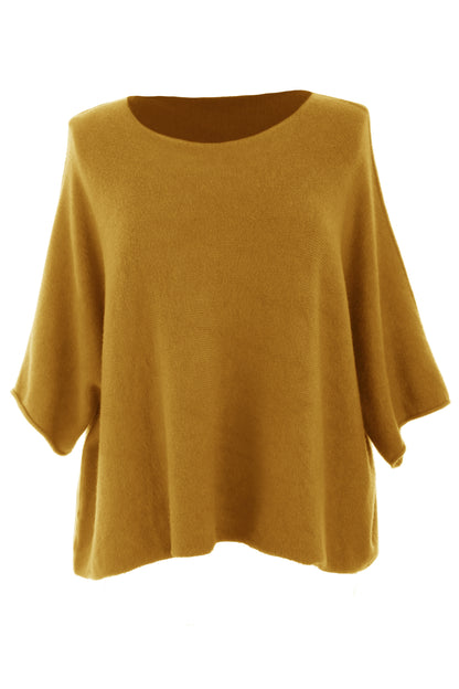 Batwing Short Sleeve Soft Knit Jumper