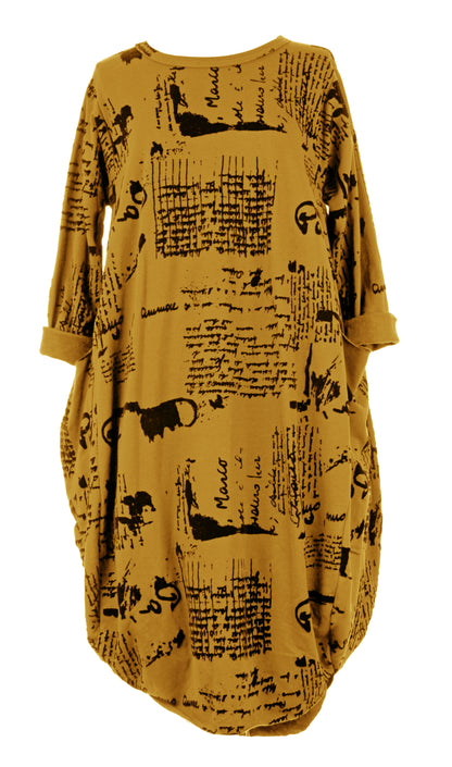 Flocking Script Midi Dress