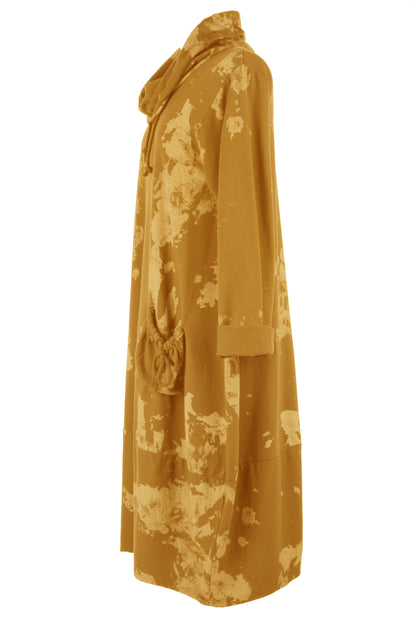 Abstract Print Cowl Neck Dress