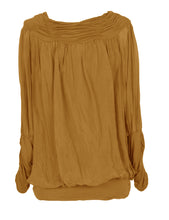 Load image into Gallery viewer, Ruched Neck Silk Blouse
