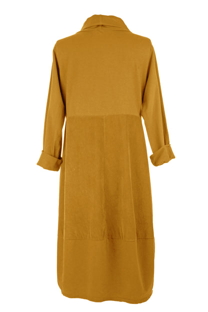 Cowl Corduroy Panel Midi