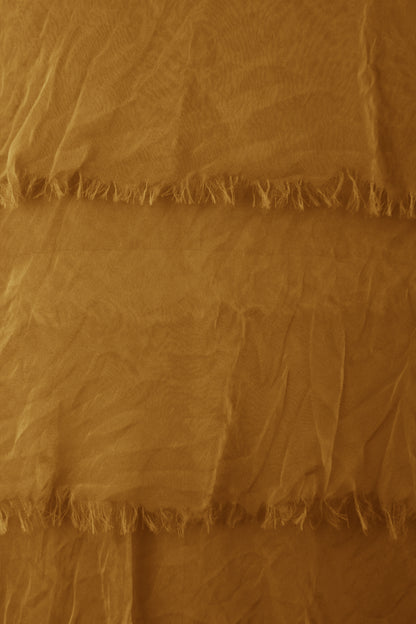 Sleeveless Frayed Detail Silk Midi