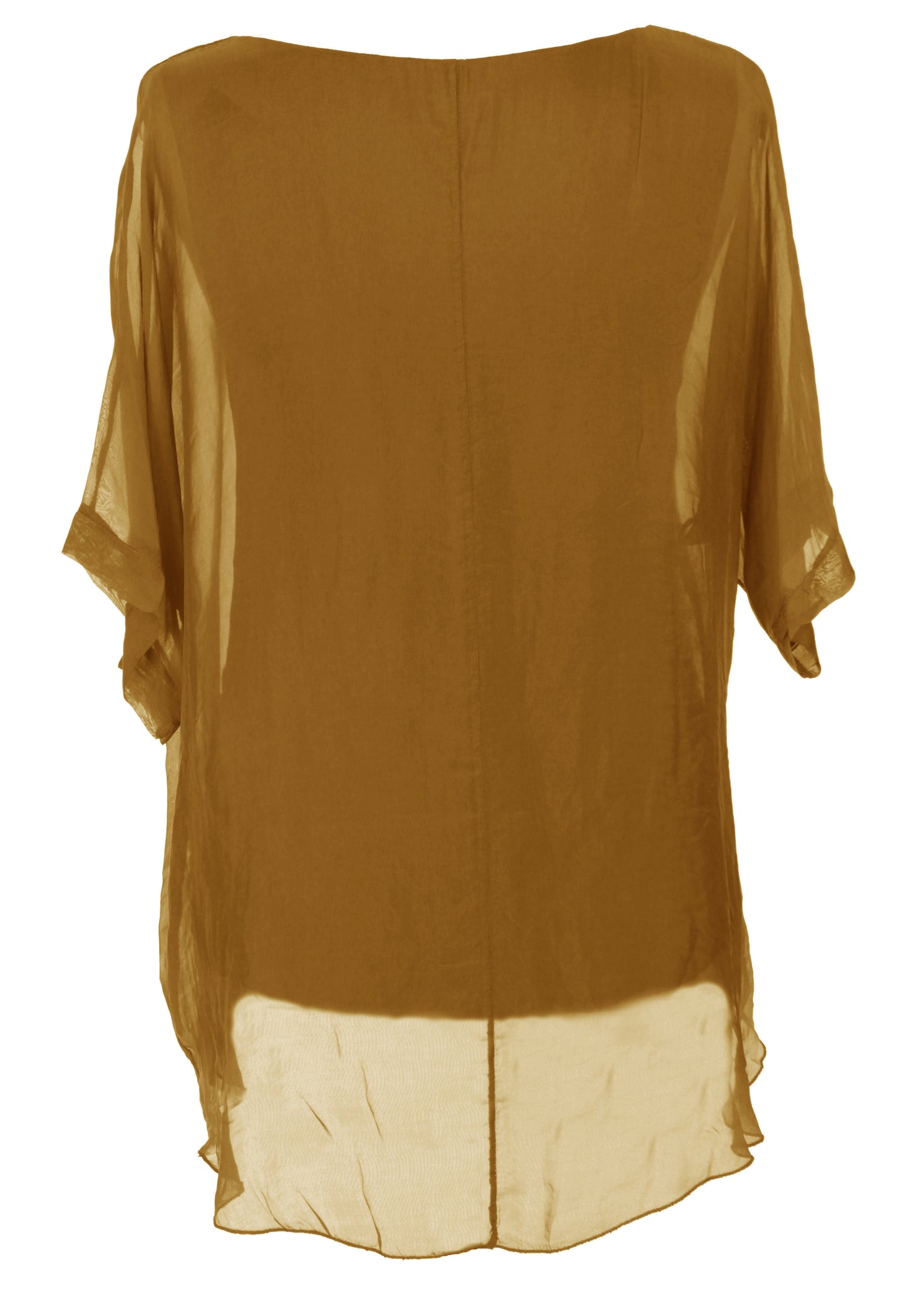 Frayed Hem Silk Top