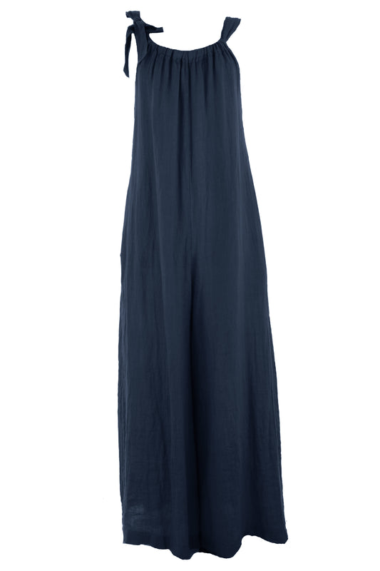 Side Tie Linen Jumpsuit