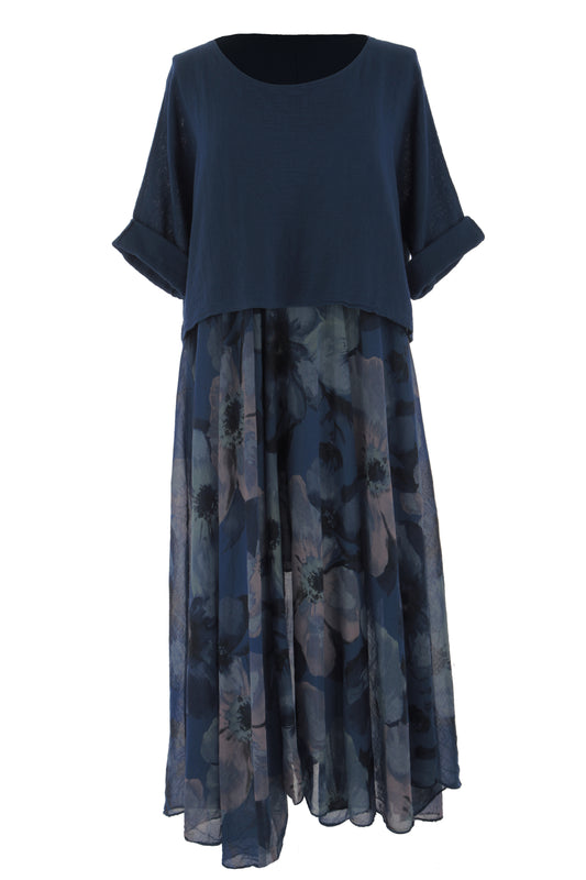 2 Piece Floral Flare Dress