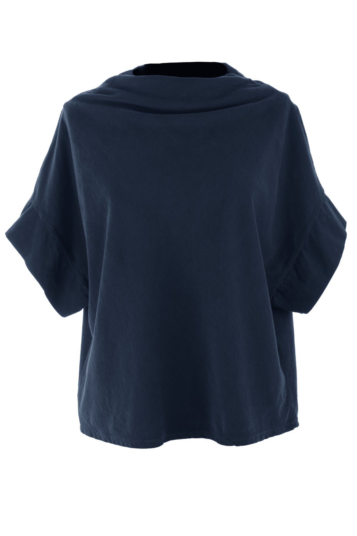Slash Cowl Neck Corduroy Top
