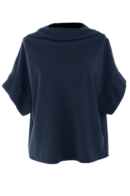Slash Cowl Neck Corduroy Top