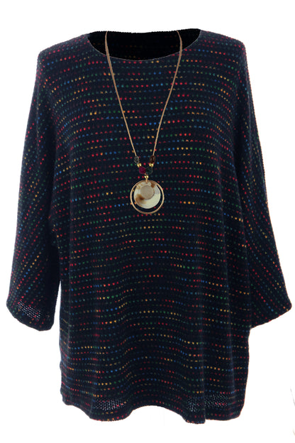 Batwing Tweed Necklace Top