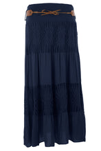 Load image into Gallery viewer, Crochet Tiered Belt Midi Skirt
