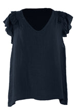 Load image into Gallery viewer, Sleeveless Frill Shoulder Linen Top
