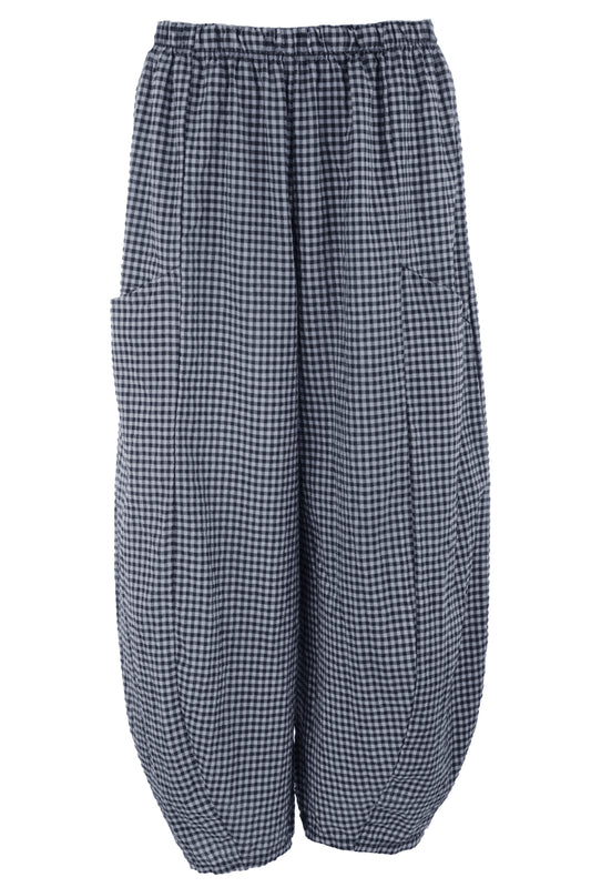 Barrel Leg Gingham Trouser