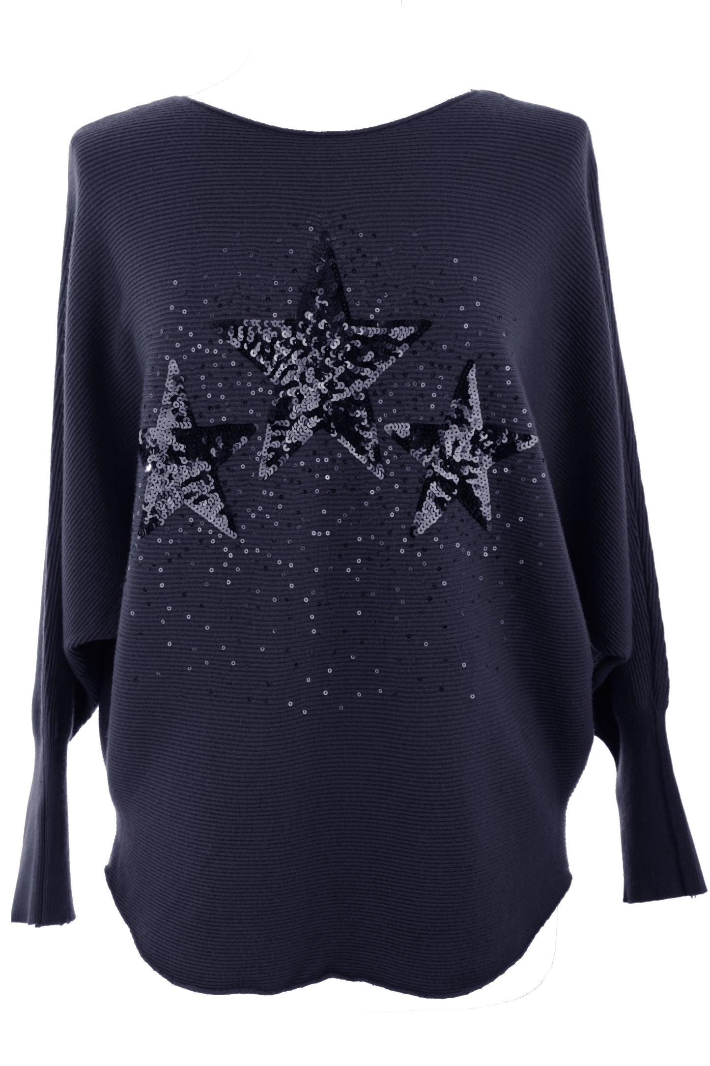 3 Sequin Star Ribbed Jumper