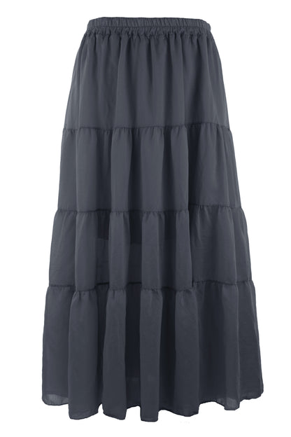 Tiered Silk Skirt