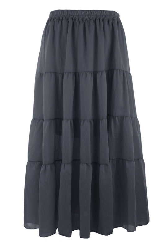 Tiered Silk Skirt