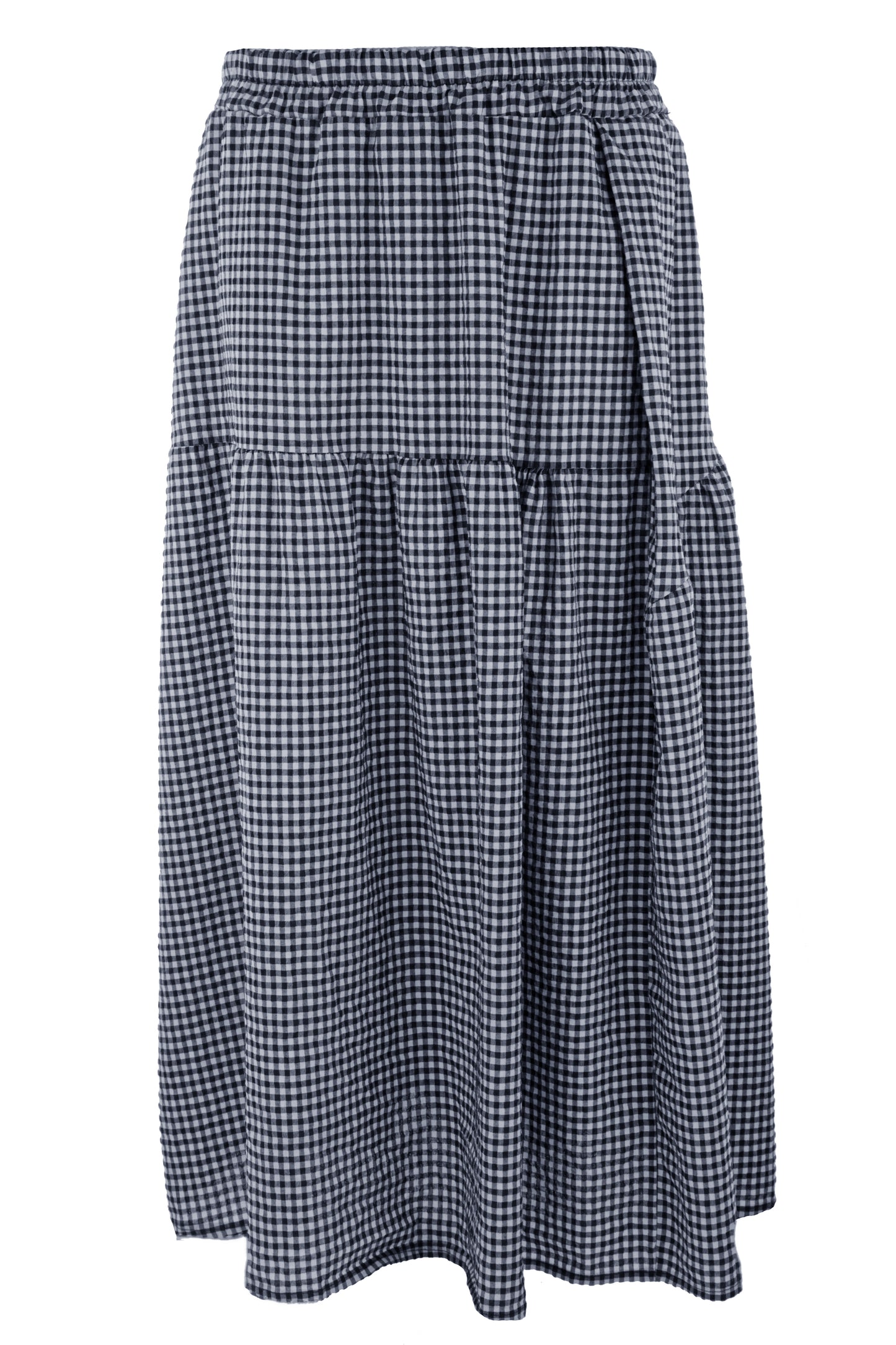 2 Pocket Gingham Midi Skirt