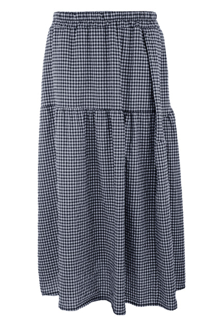 2 Pocket Gingham Midi Skirt