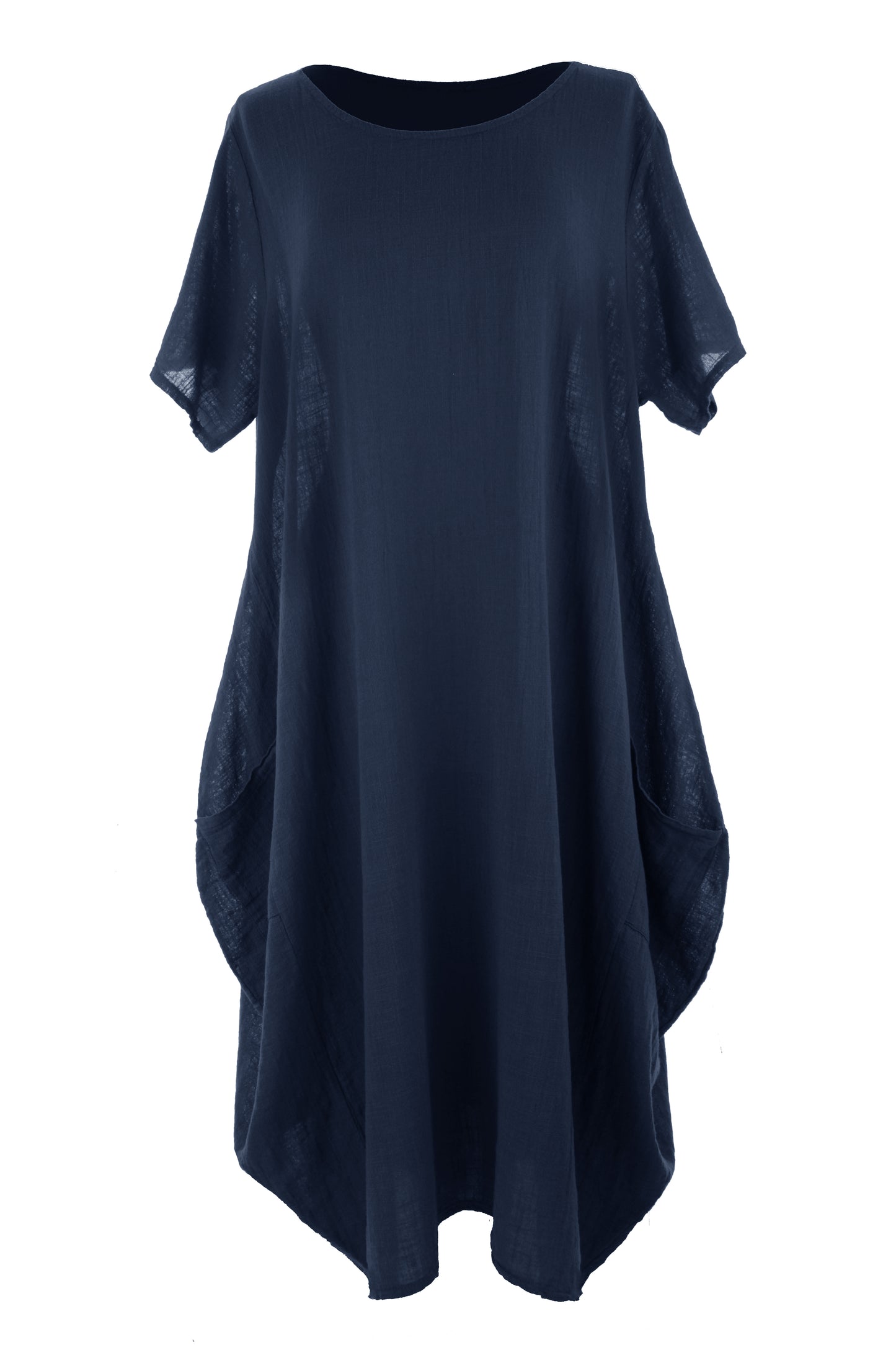 2 Pocket Cotton Tulip Midi Dress