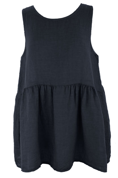 Sleeveless Peplum Linen Top