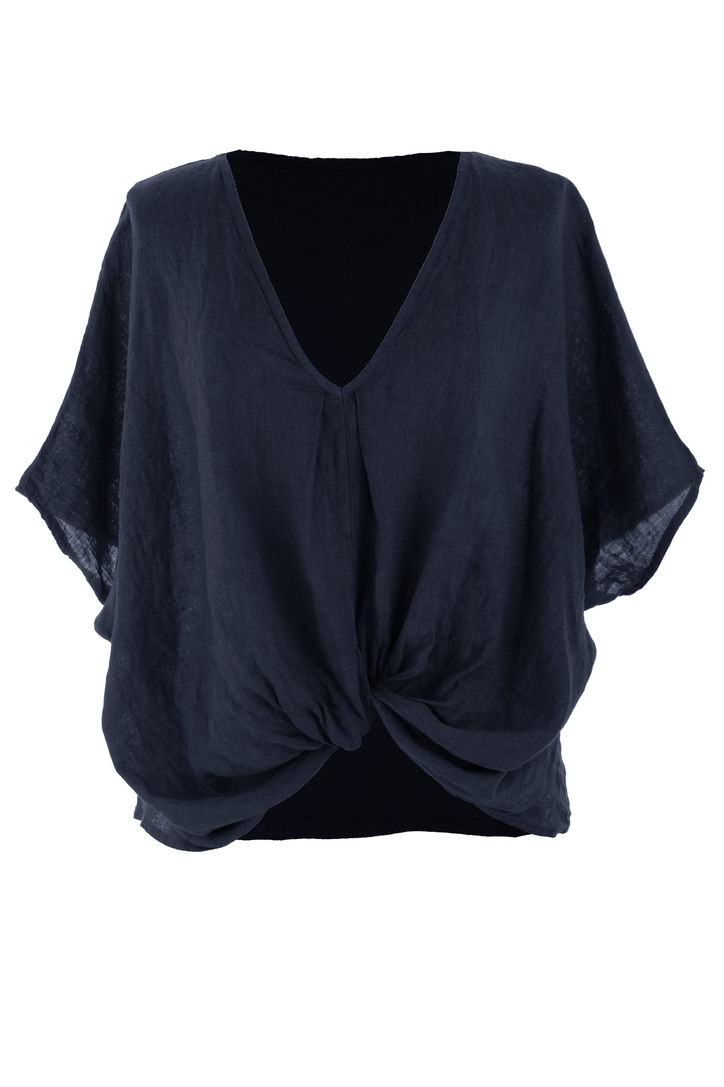 Twist Hem Linen Top