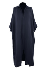Load image into Gallery viewer, Batwing Collar Tulip Linen Midi
