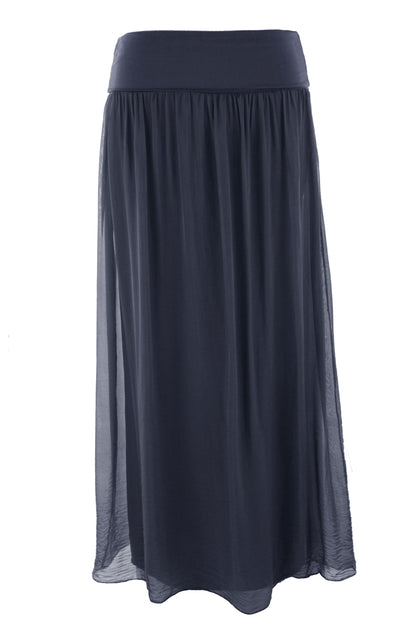 Silk Midi Skirt