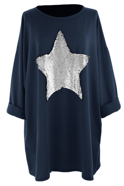 Sequin Star Jersey Tunic