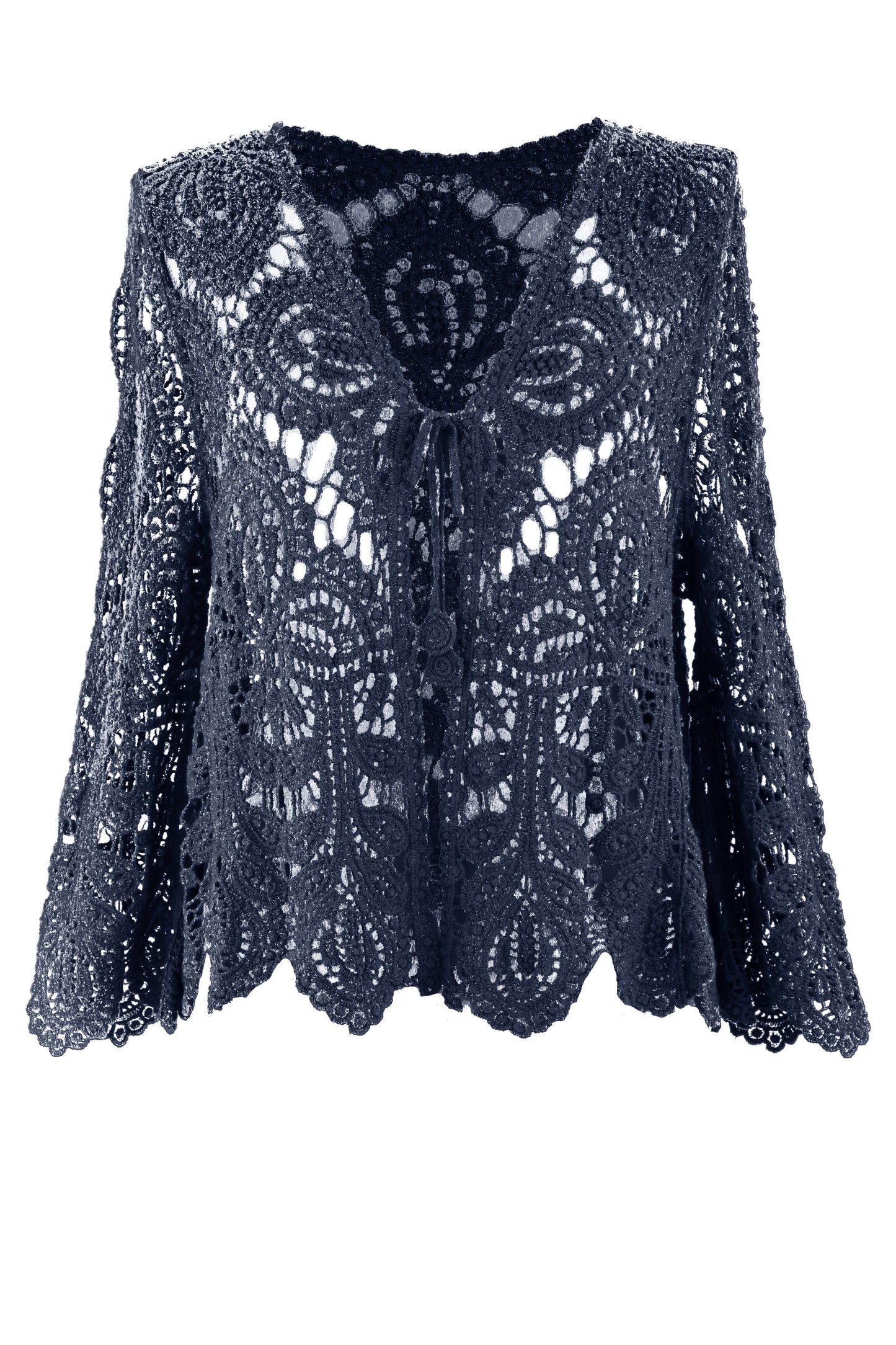 Tie Front Crochet Cardigan