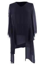 Load image into Gallery viewer, V Neck Asymmetric Silk Top
