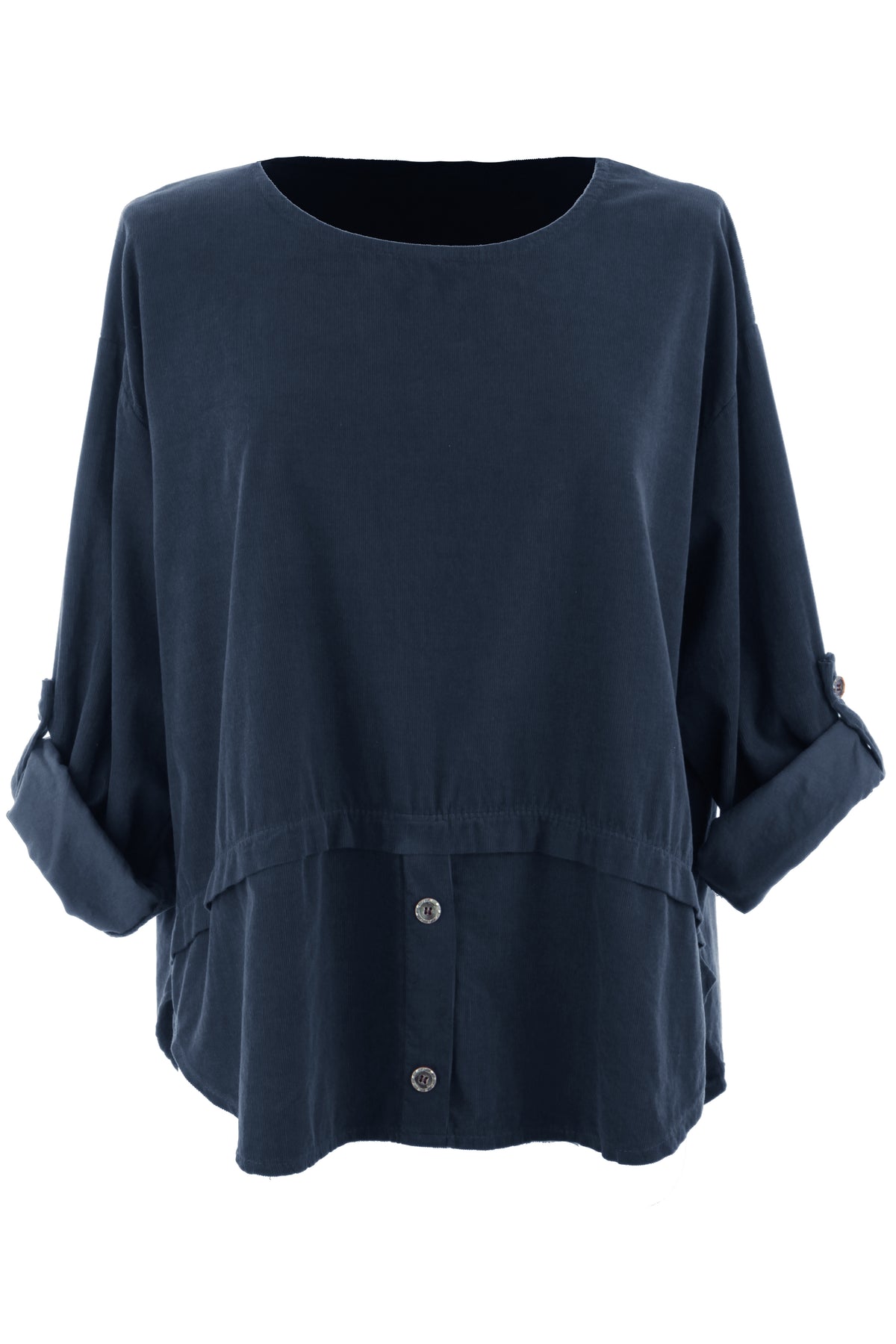 Button Detail Layer Corduroy Top