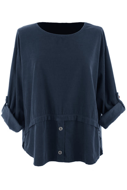 Button Detail Layer Corduroy Top