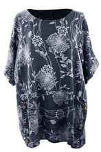 Load image into Gallery viewer, Dandelion Print Button Detail Top
