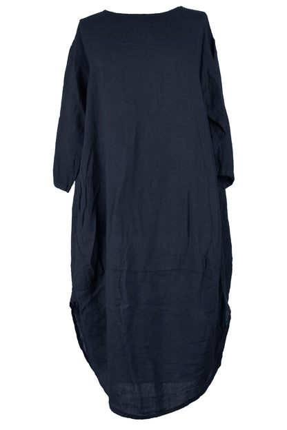 2 Pocket Cocoon Linen Midi