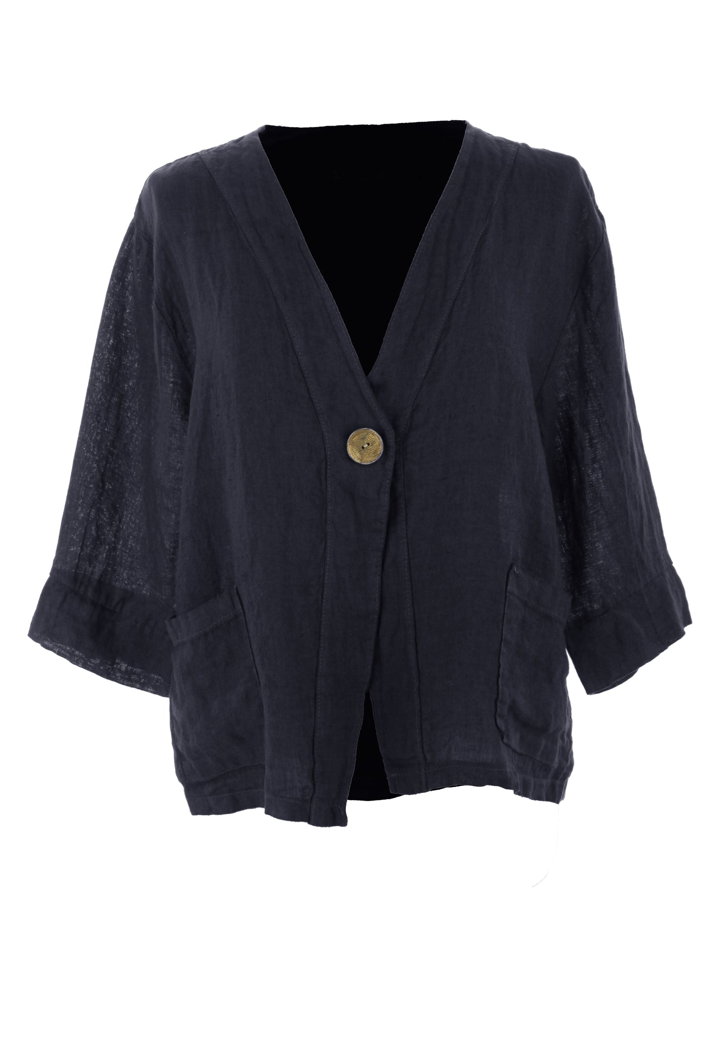 One Button Linen Jacket
