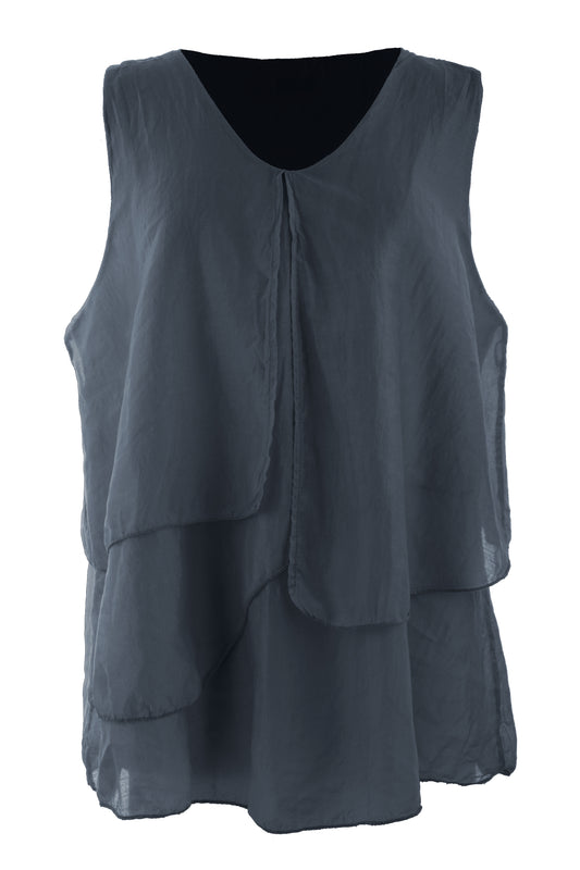 Flap Detail Silk Top