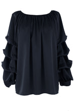 Load image into Gallery viewer, Ruched Sleeve Satin Top
